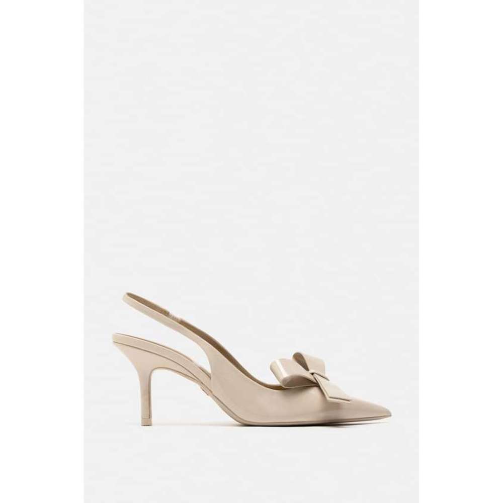 Zara Cream Pointed Heels with Bow - Picture 3 of 8